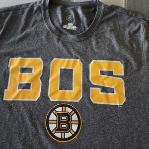 NHL Boston Bruins T-Shirt Mens L Hockey Heather Gray BOS Graphic Tee New